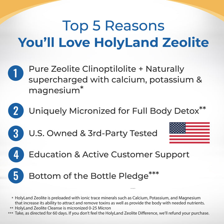 HolyLand Zeolite Cleanse - Zeolite Detox Powder 200 Gram Clinoptilolite Natural Activated Micronized Full Body Detox