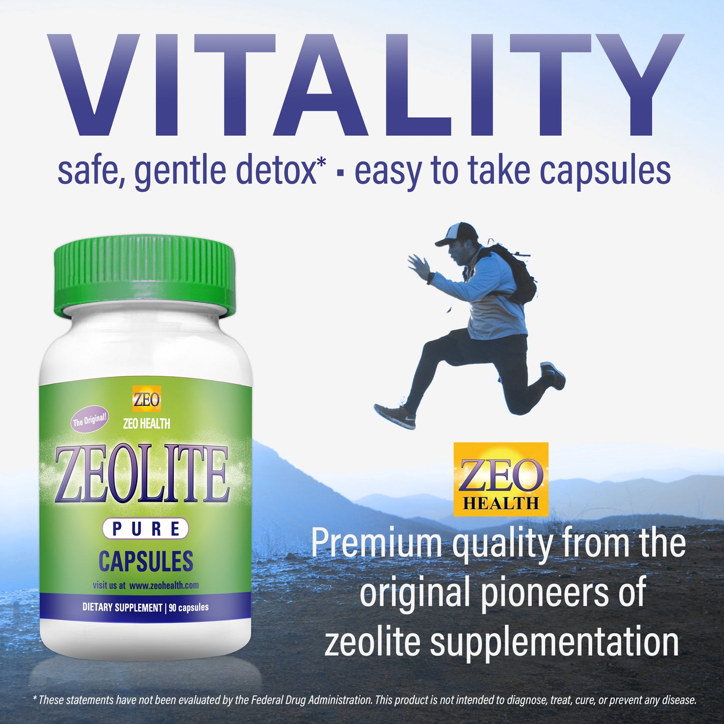 Zeolite Pure Capsules - Easy to Take & Convenient for Daily Detox & Detox Maintenance
