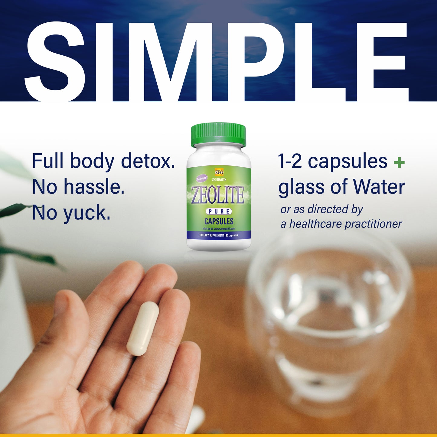 Zeolite Pure Capsules - Easy to Take & Convenient for Daily Detox & Detox Maintenance