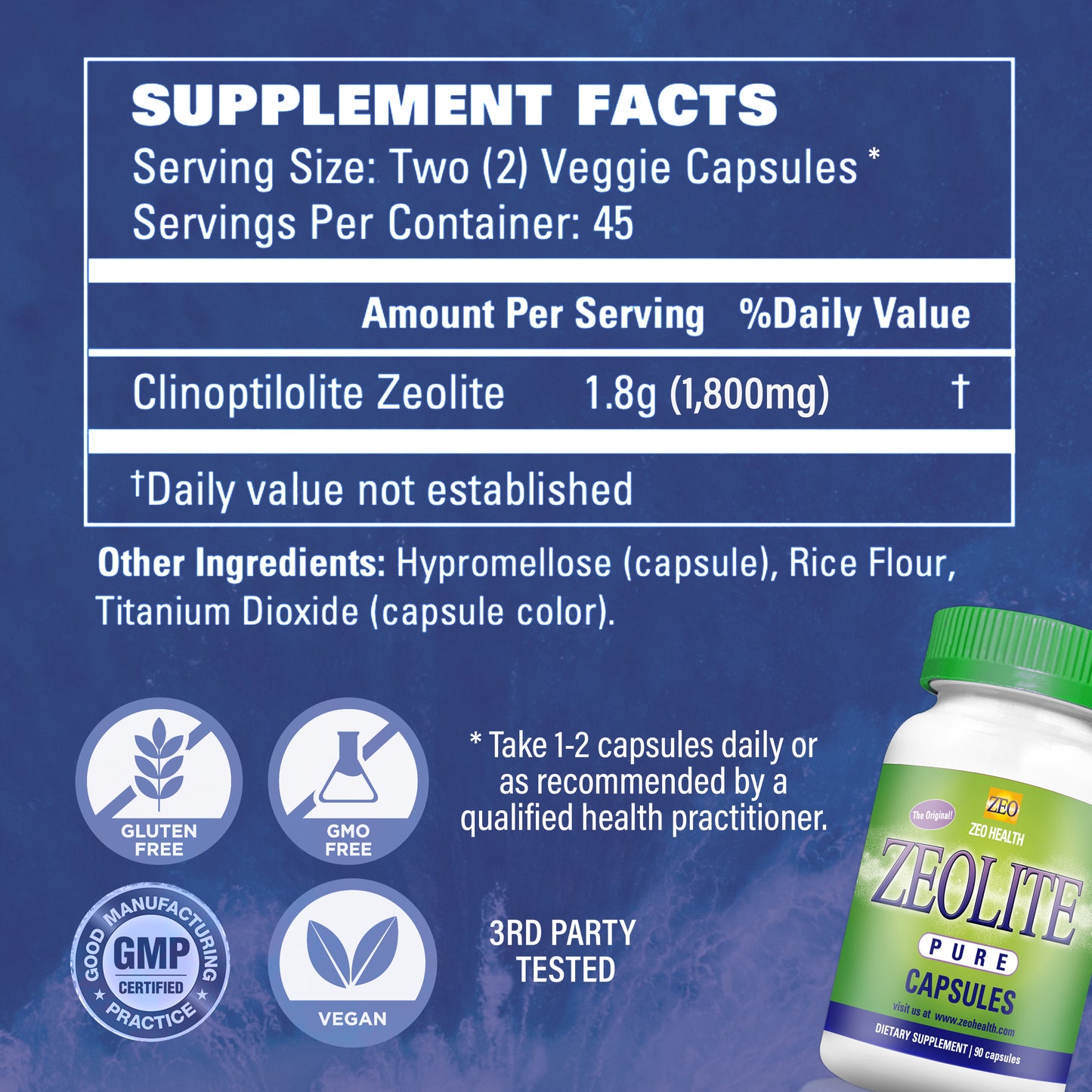 Zeolite Pure Capsules - Easy to Take & Convenient for Daily Detox & Detox Maintenance