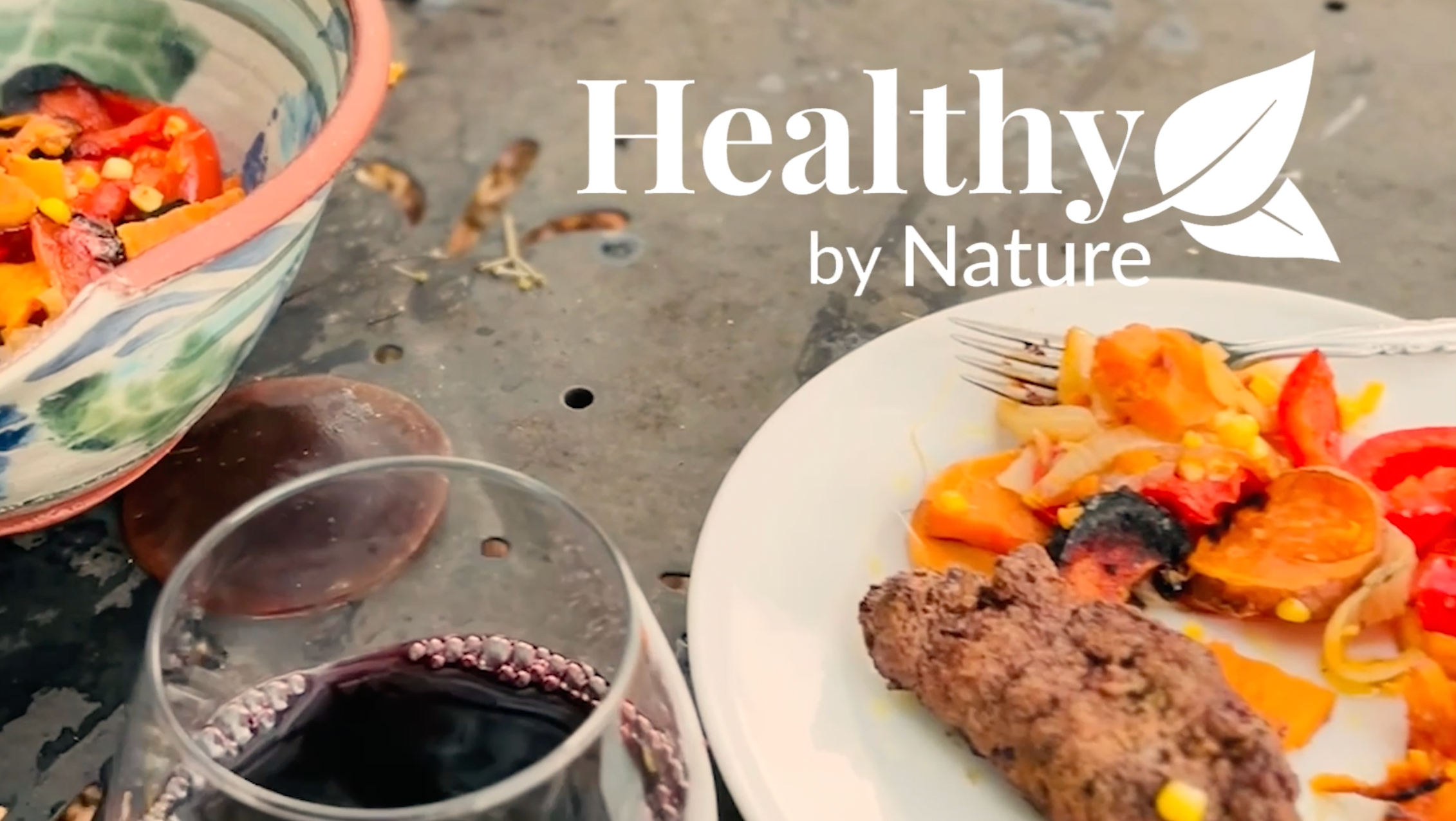 Vegan meal cooked on campfire for stress reduction