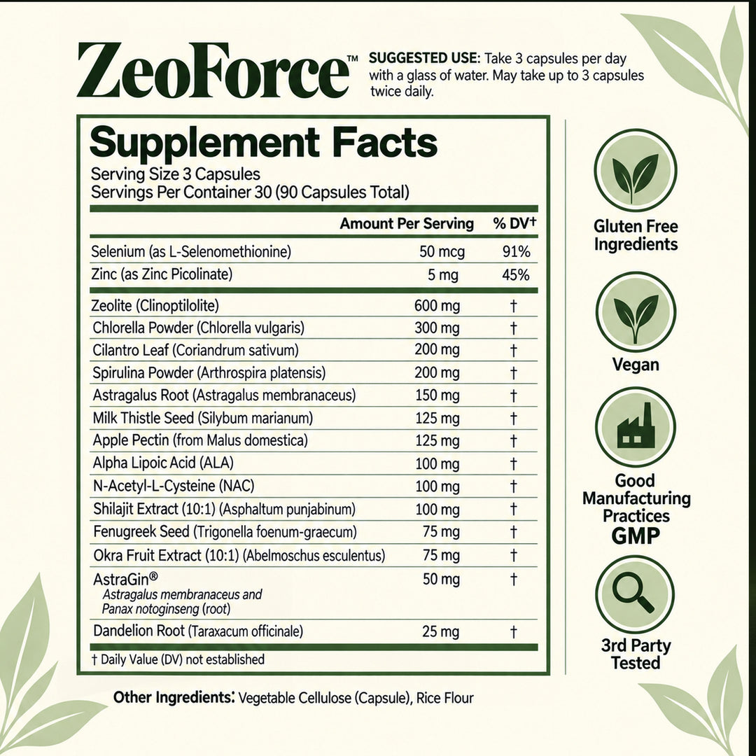 ZeoForce | Next-Level Full Body Detox — Zeolite, Liver & Gut Support System