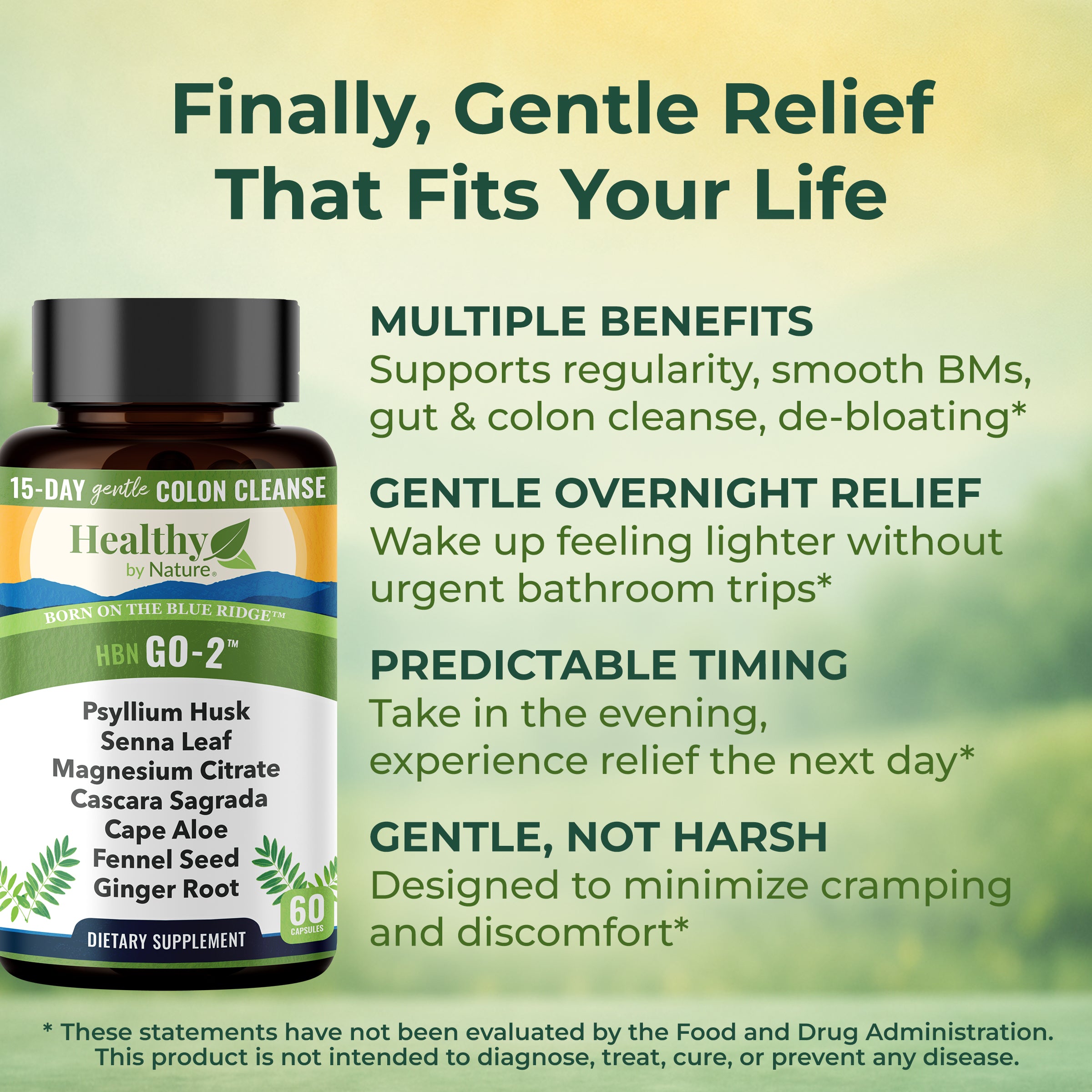 GO-2™ Advanced Colon & Gut Cleanse, Gentle Herbal Laxative and Stool Softener