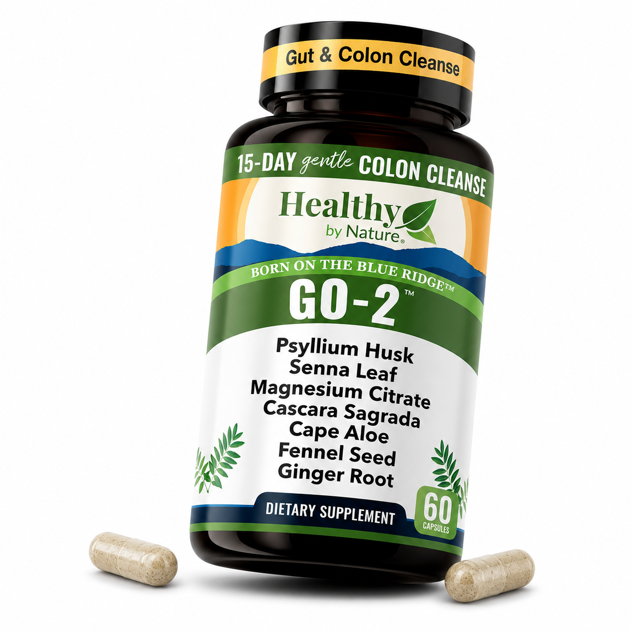 Go-2 herbal gut cleanse supplement bottle