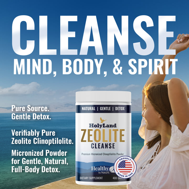 HolyLand Zeolite Cleanse - Zeolite Detox Powder 400g Clinoptilolite Natural Activated Micronized Full Body Detox