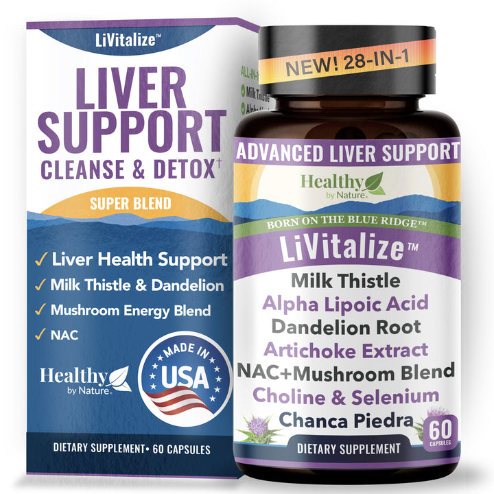 LiVitalize™ 28-in-1 Liver Health Support with Milk Thistle, NAC & Functional Mushrooms