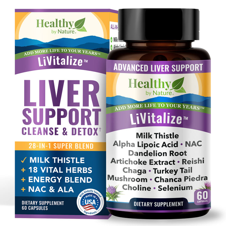 LiVitalize™ 28-in-1 Liver Health Support with Milk Thistle, NAC & Functional Mushrooms