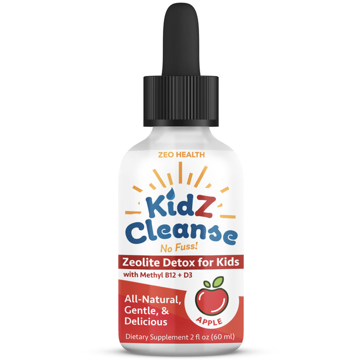 Kidz Cleanse | Zeolite Detox for Kids | Development, Behavior, Energy and Gut Health Support Supplement | Easy to Take, Pure Liquid Zeolite Drops + Methyl B12 + D3 - 2oz