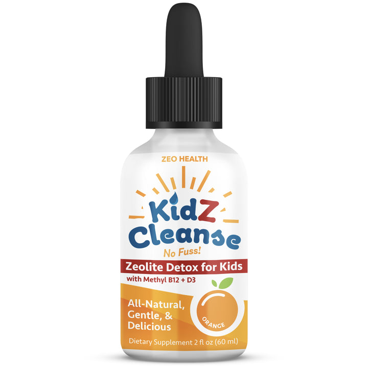 Kidz Cleanse | Zeolite Detox for Kids | Development, Behavior, Energy and Gut Health Support Supplement | Easy to Take, Pure Liquid Zeolite Drops + Methyl B12 + D3 - 2oz