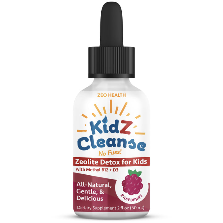 Kidz Cleanse | Zeolite Detox for Kids | Development, Behavior, Energy and Gut Health Support Supplement | Easy to Take, Pure Liquid Zeolite Drops + Methyl B12 + D3 - 2oz