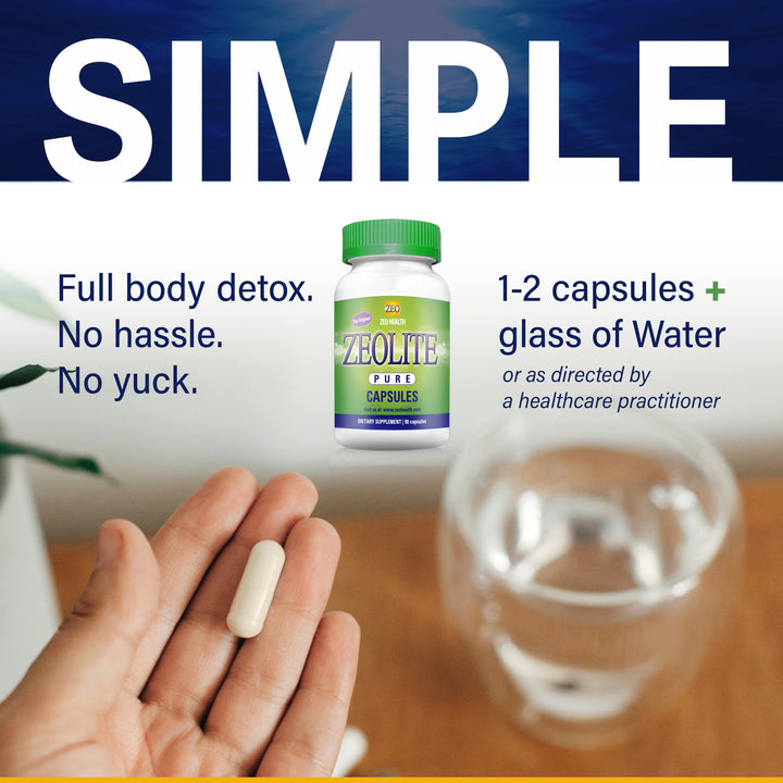 Zeolite Pure Capsules - Easy to Take & Convenient for Daily Detox & Detox Maintenance
